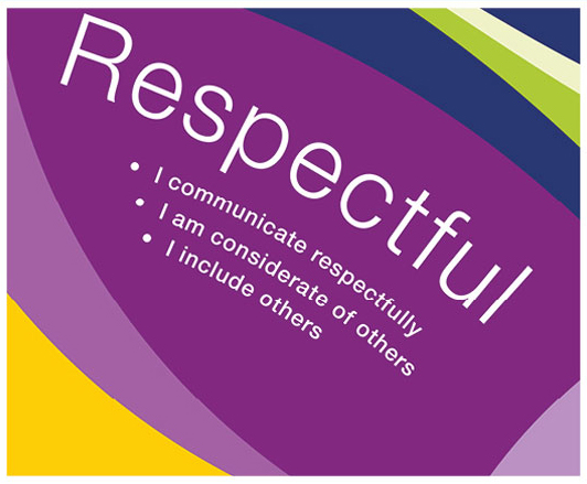 Active learner butterfly infographic showing student qualities - Respectful